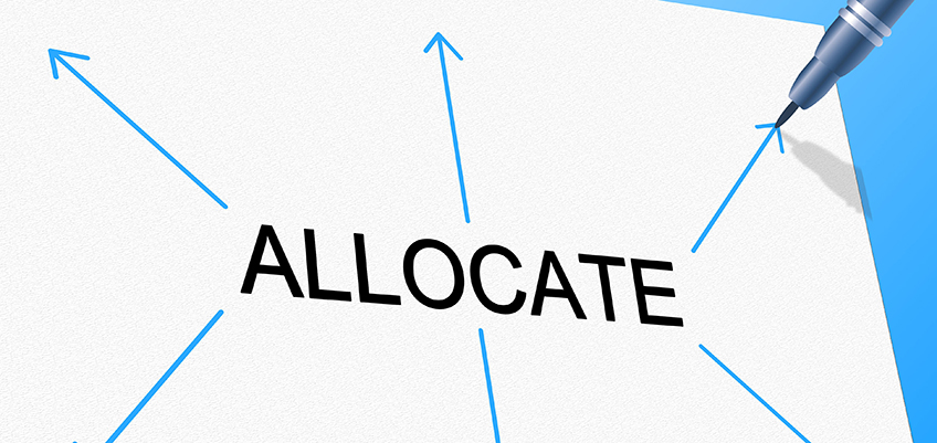 Text "ALLOCATE" with arrows pointing outward.